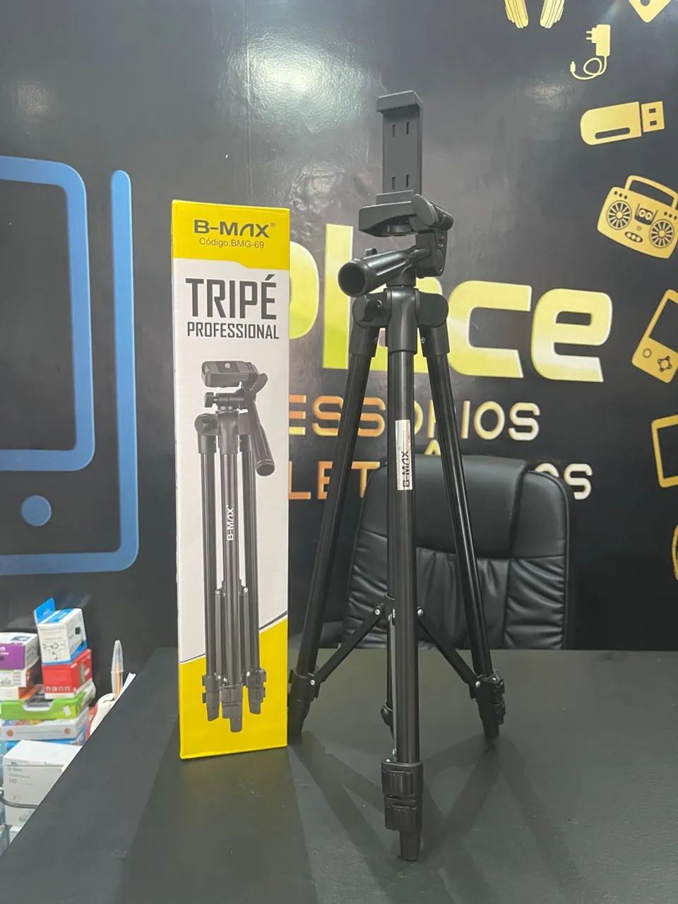 Tripé Profissional B-MAX BMG-69 1.30m - Fazemos Entregas  - Foto 5