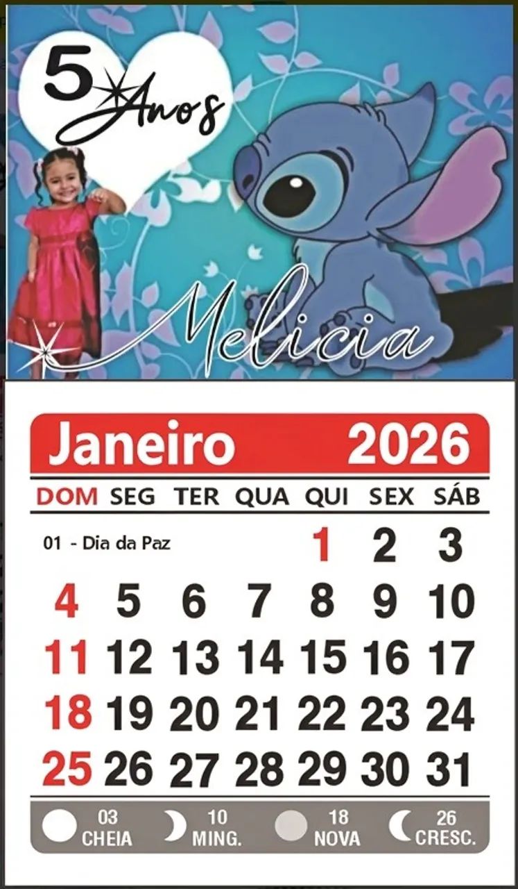 40 Mini Calendário 2026 medida 5x9cm ja vai com tema que o Cliente Gostaria - Foto 4