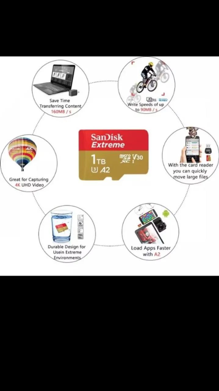 Cartão de Memória Sandisk Extreme 1TB - MicroSDXC - Foto 4