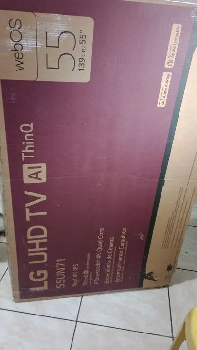 TV LG 55UN71 55 polegadas 4K Smart COM A TELA DANIFICADA - Foto 3