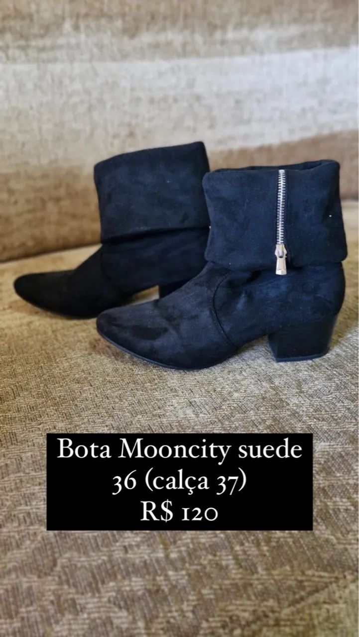 Bota Mooncity suede preta 36