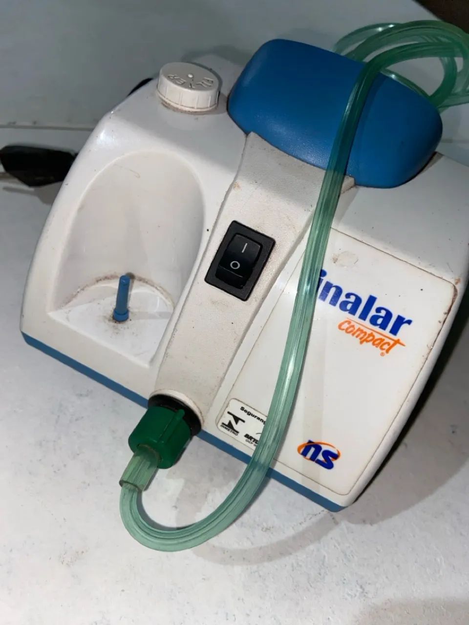Inalador Nebulizador Compressor Inalar Compact Branco - Foto 5