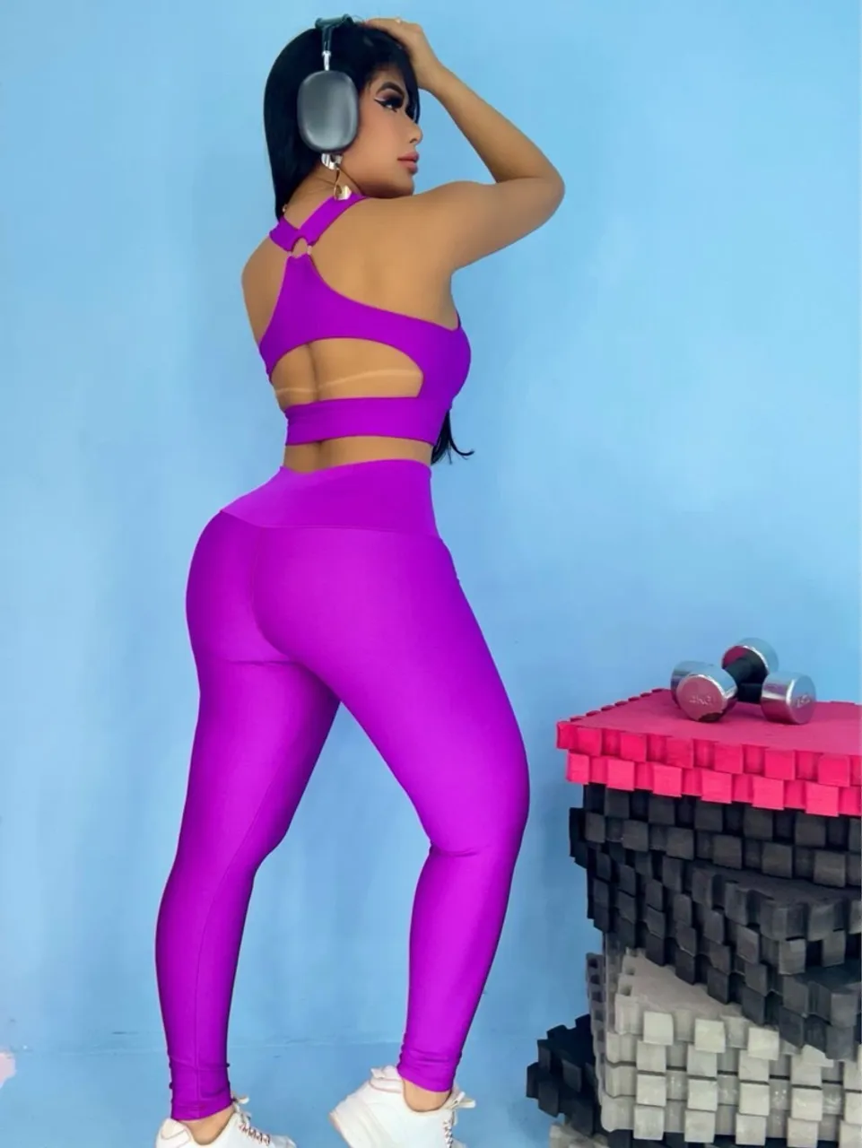 Conjunto Fitness Roxo - Perfeito para seus treinos!