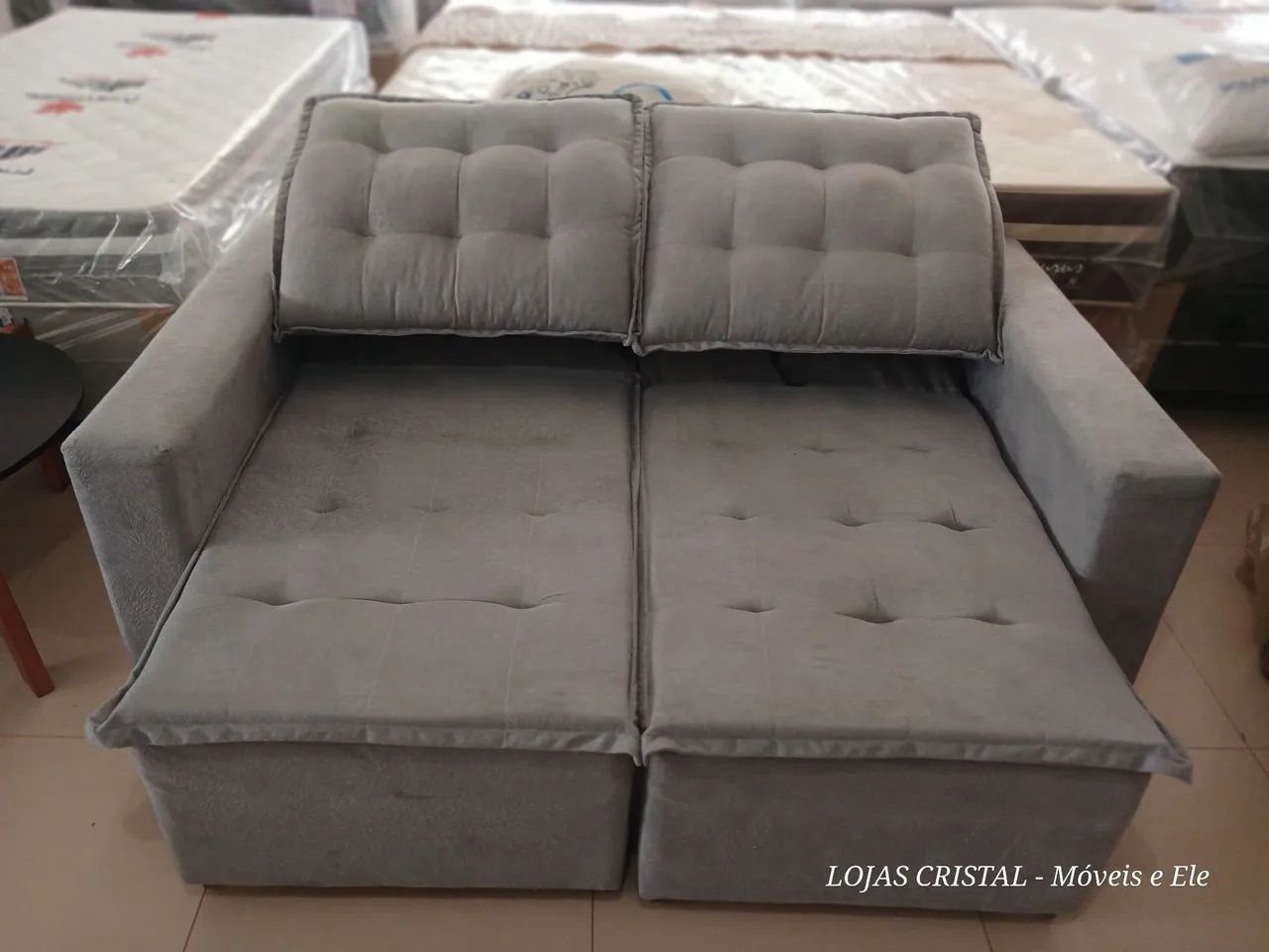 Sofá de 2 lugares cinza Retrátil e Inclinavel  - Foto 2