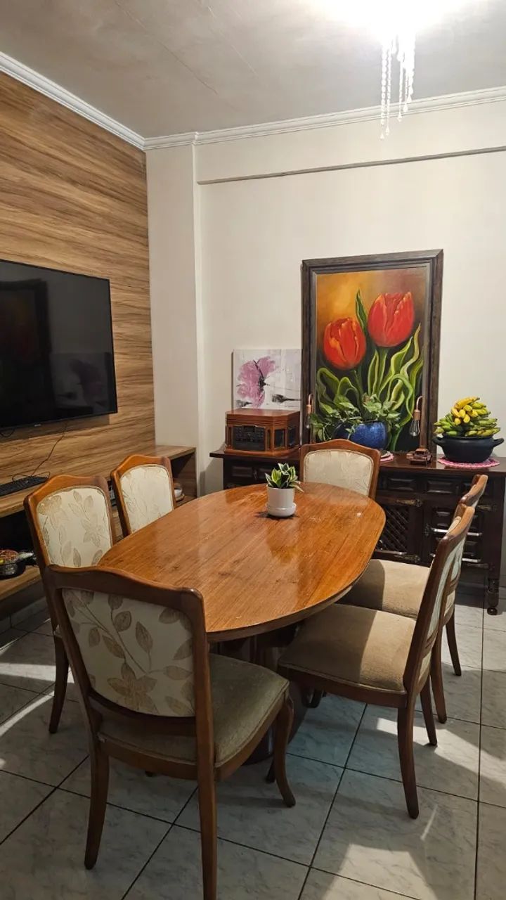 Mesa de Jantar Oval 6 lugares 