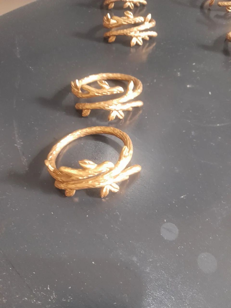 Conjunto 8 Porta guardanapos em bronze antigos  - Foto 4