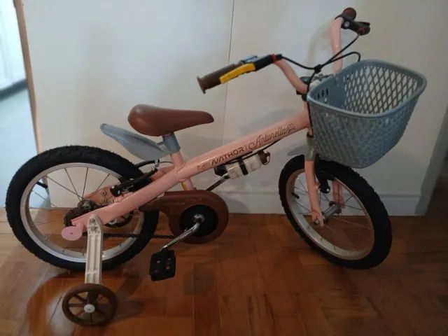 Bicicleta Infantil Aro 16 Antonella Rosa Nathor (Com Rodinhas) - Seminovo