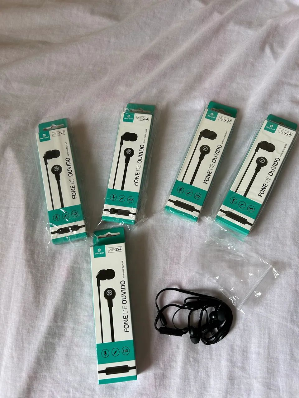Fone de ouvido com fio Data Print - Novo