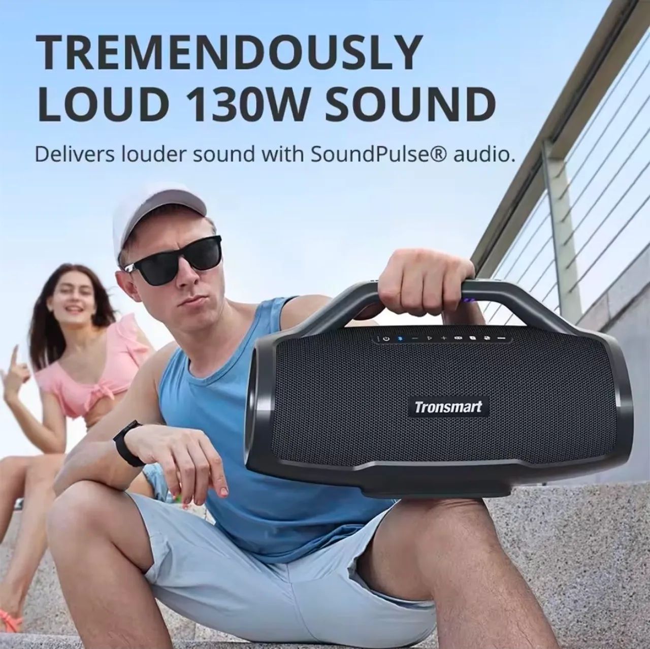 Tronsmart BangMax Caixa De Som Bluetooth 130w lpx6 Cor Preto - Foto 2