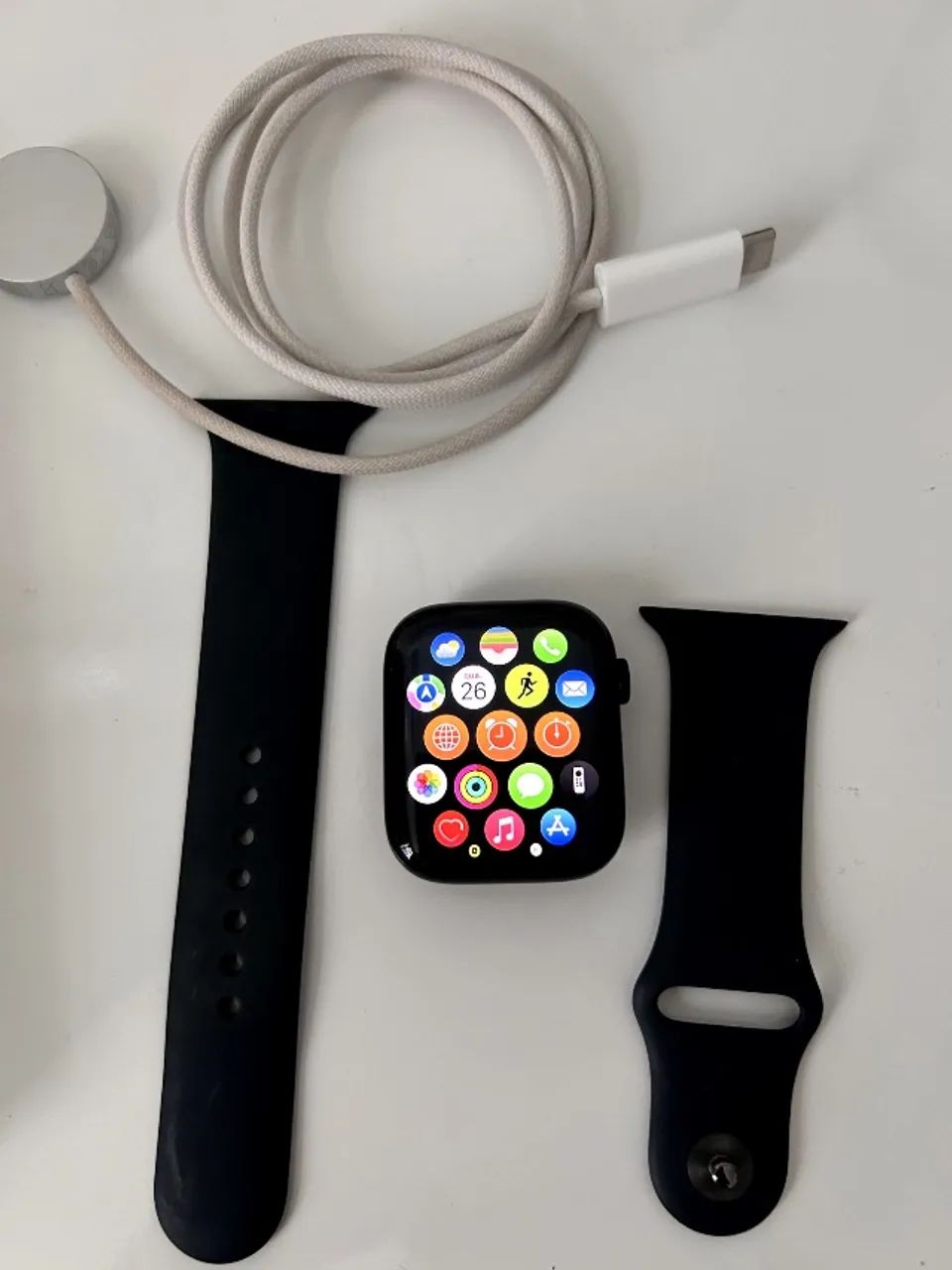 Apple Watch Series 8 - 45mm GPS - Como novo, com cabo e pulseira original e com película - Foto 4