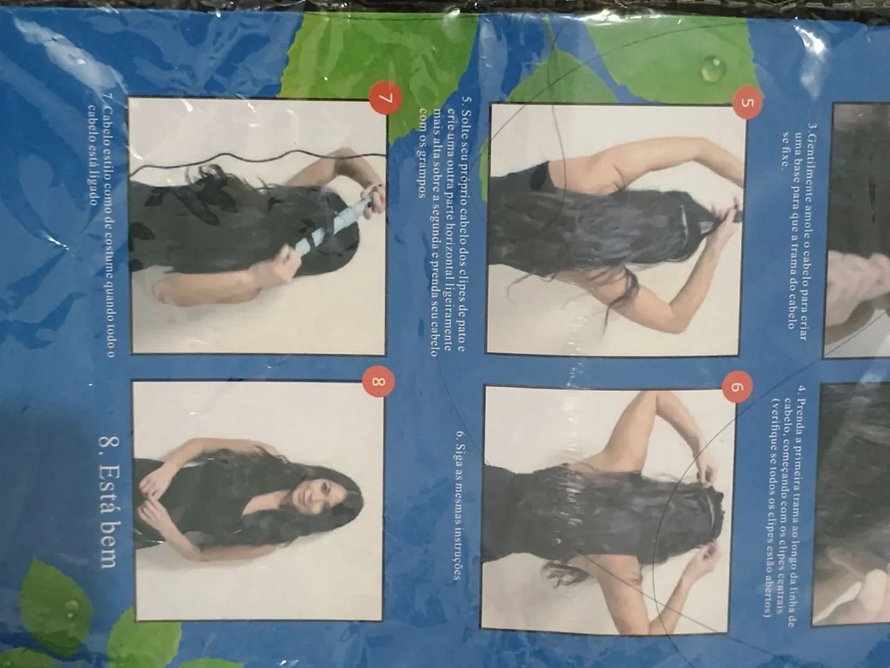Linda extensão de cabelos 100% orgânico 