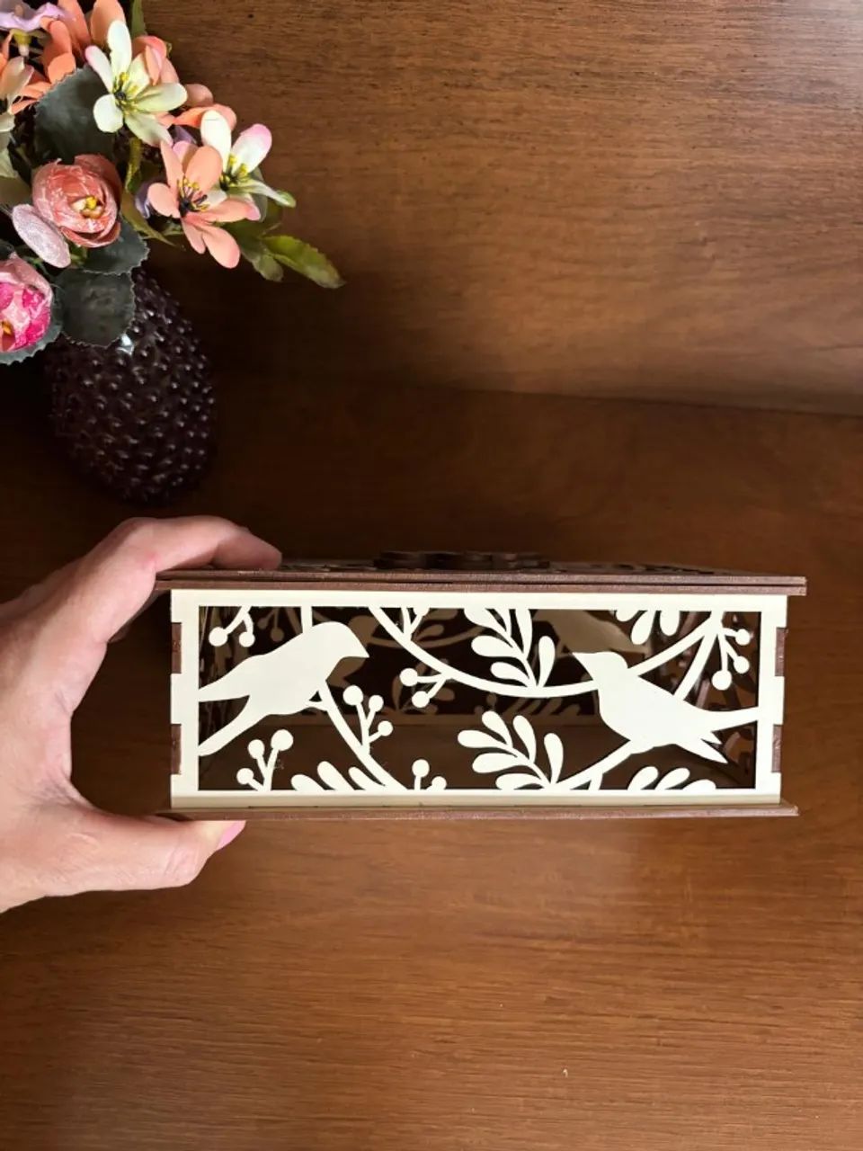 Caixa Decorativa Mdf - porta objetos para lavabos, cozinhas - cortada a laser -exclusiva - Foto 4