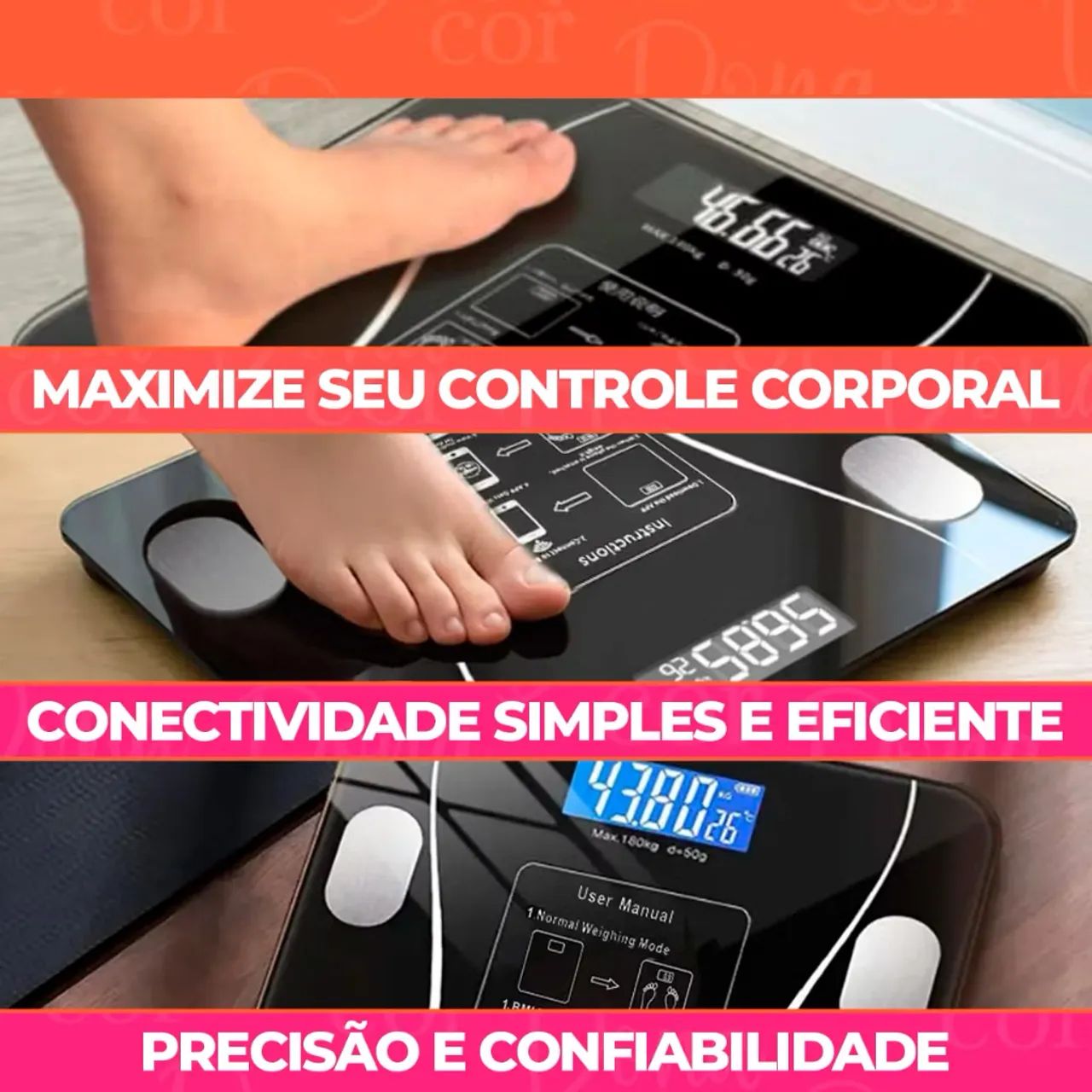 Balança Digital Corporal Bioimpedância até 180kg - Foto 3