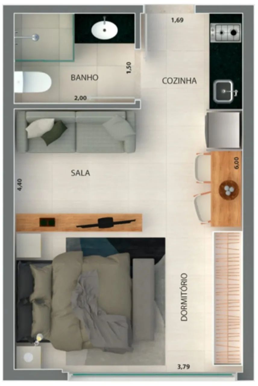 Vendo apartamento de 1 quarto em Taguatinga - Foto 3