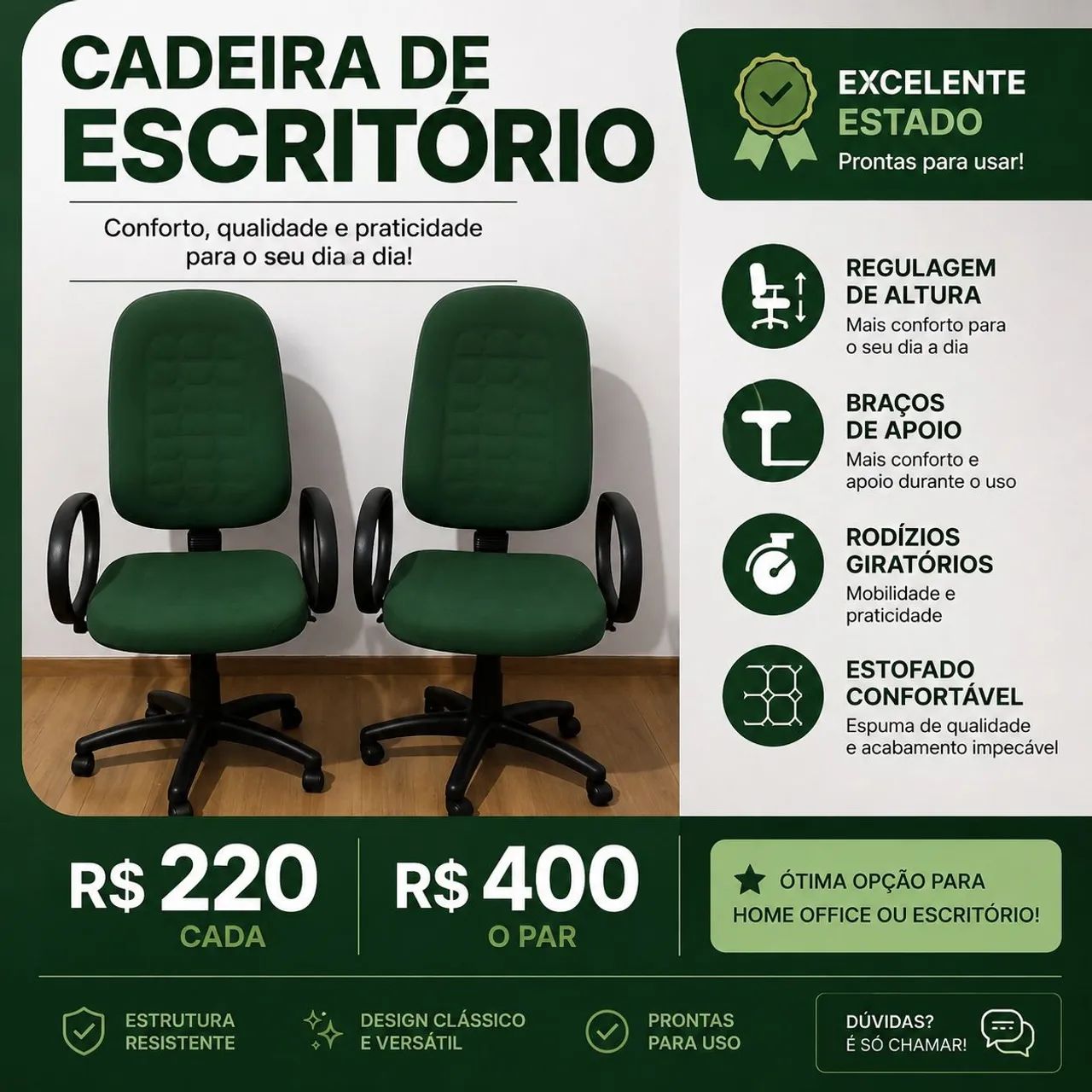 Cadeira de escritório  - Foto 4