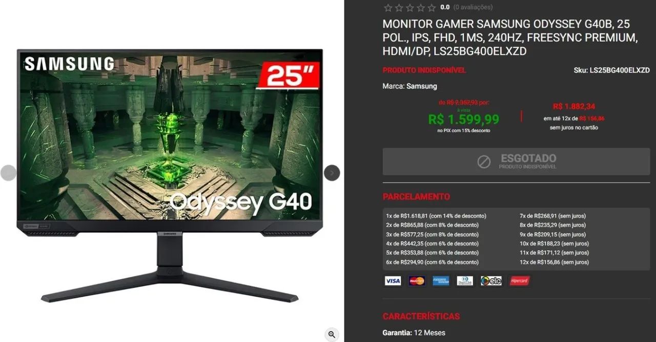 MONITOR GAMER SAMSUNG ODYSSEY 25 POL - Foto 3