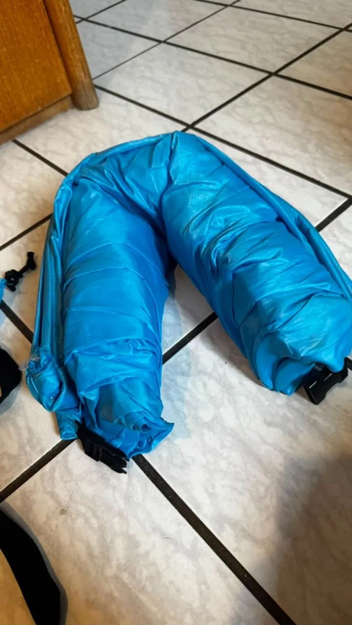 Sofá Inflável Portátil Azul - Foto 3