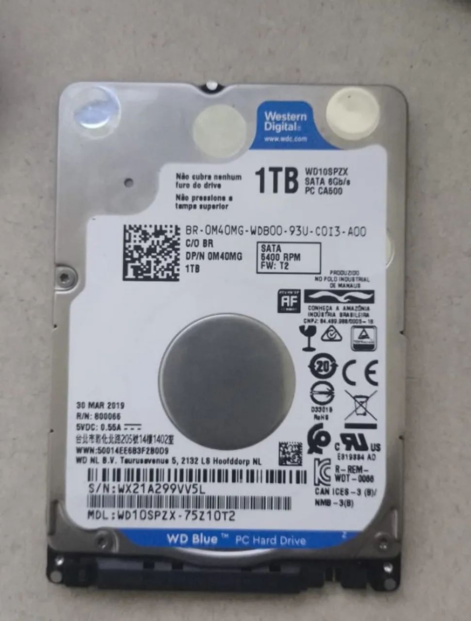HD 1 tera byte west digital para Notebook ps3 ps4 e PC
