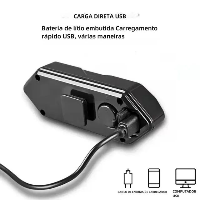 Pisca traseiro wireless com setas de direção e controle no guidão - Foto 2