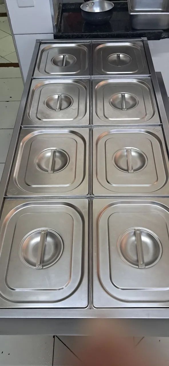 Rechaud/ Banho Maria 8 cubas