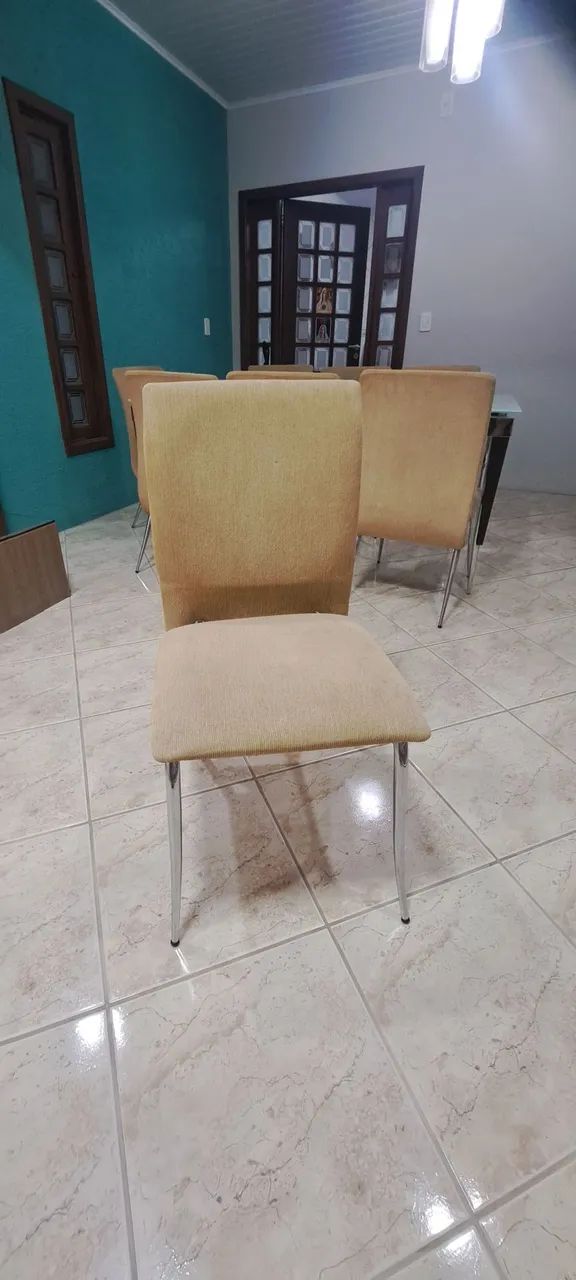  Conjunto Mesa Tampo de Vidro com 8 Cadeiras.  - Foto 2