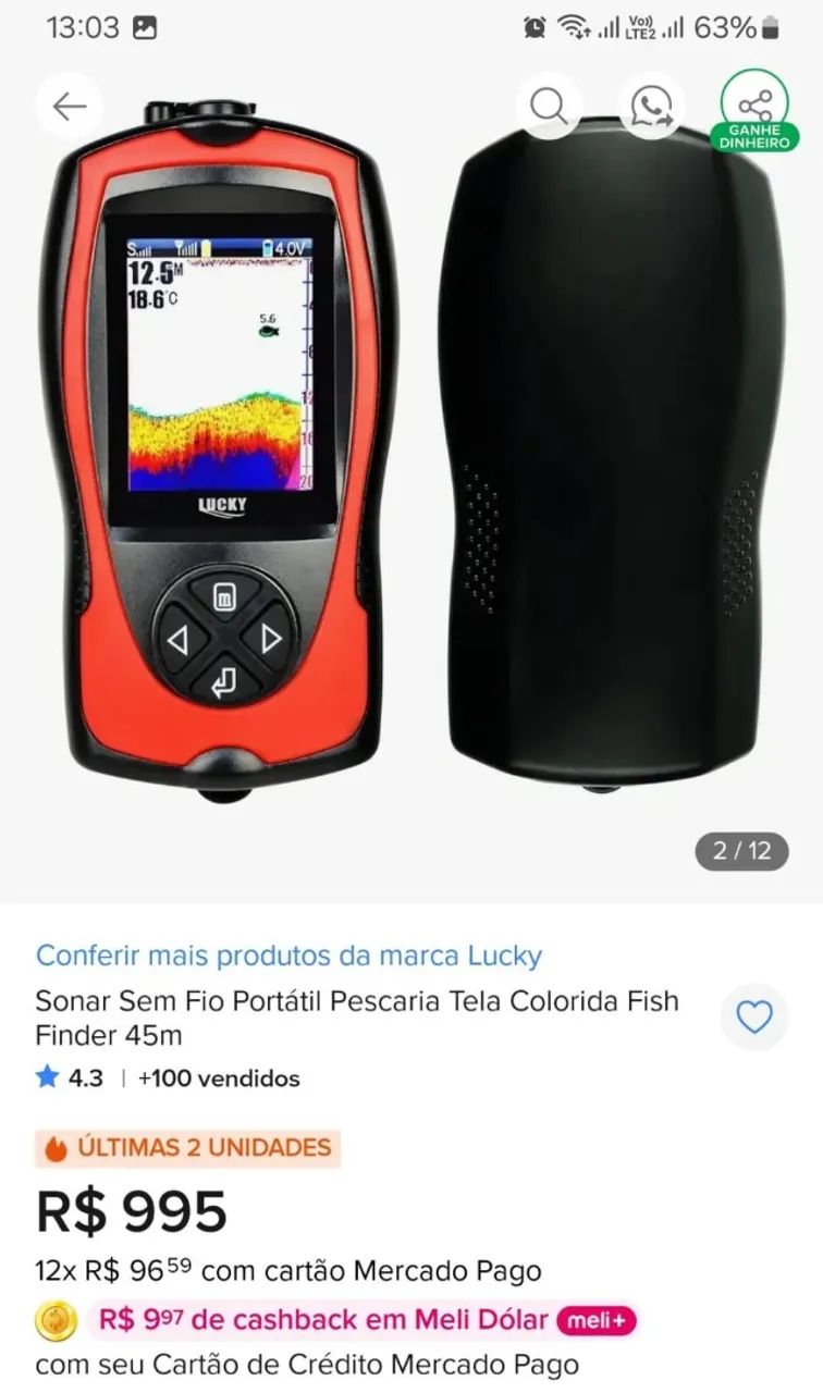 sonar de pesca lucky - Foto 2