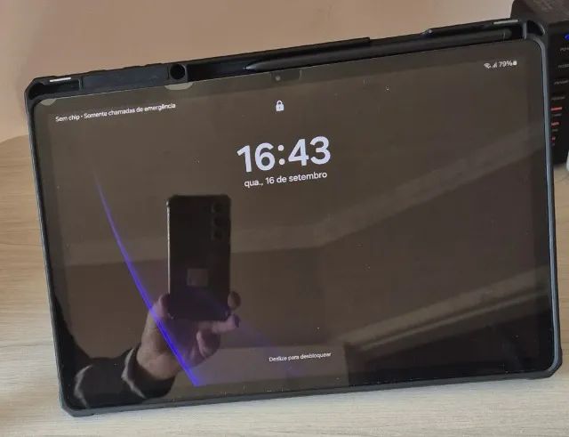 Tablet Samsung Galaxy TAB S7 FE com capa e película - Foto 2