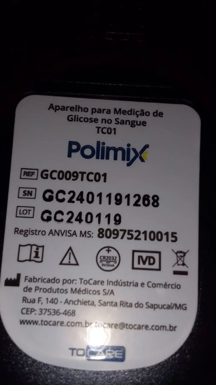 Medidor de Glicose Polimix TC01, Novíssimo. - Foto 3