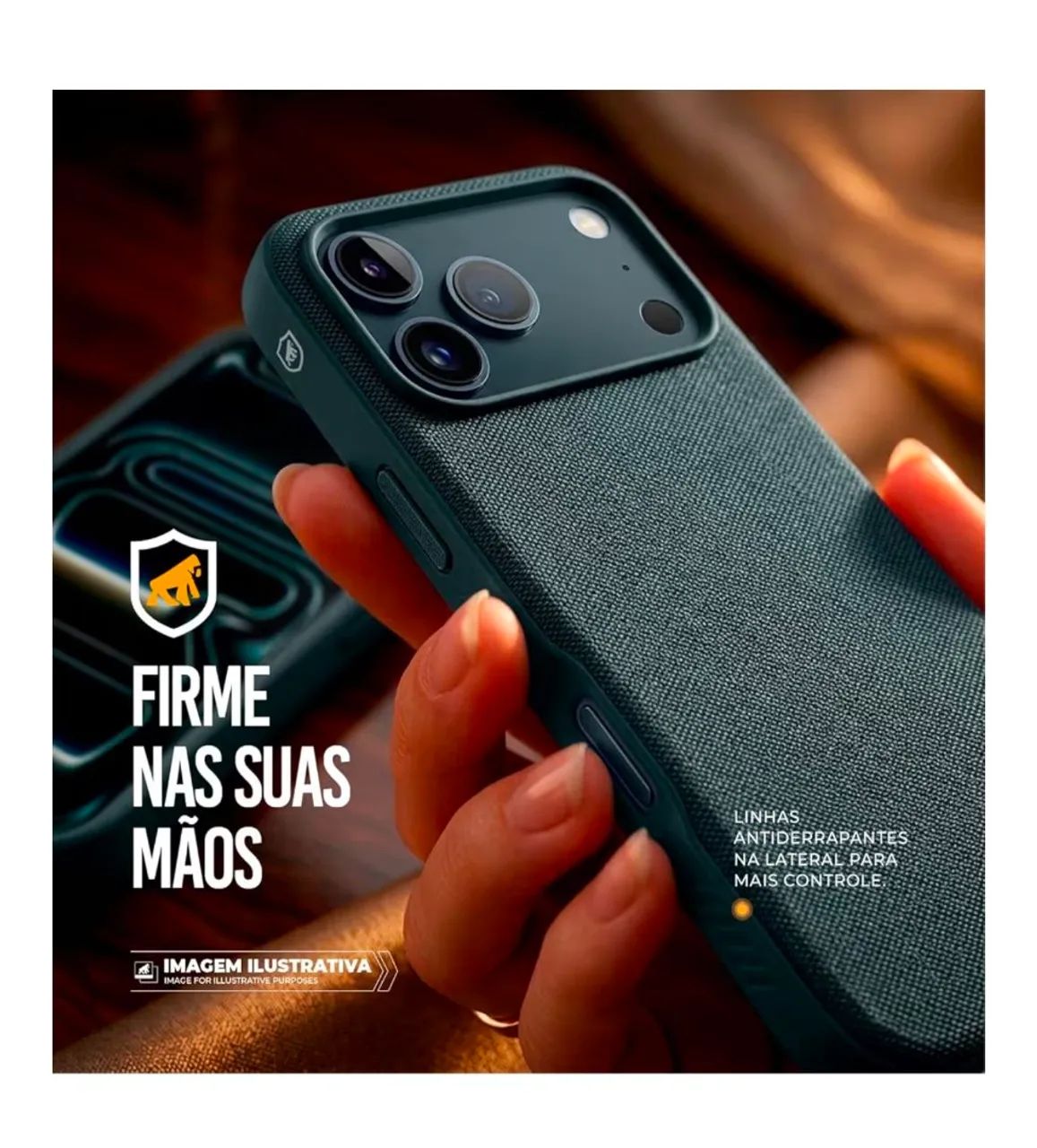 Capa Gshield iPhone 17 pro max ou 18 pro max de Tecido Woov Azul