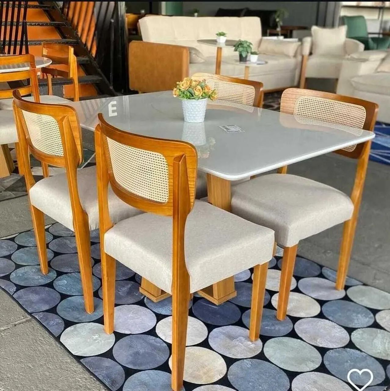 Mesa de Jantar 120x80cm Com 4 Cadeiras
