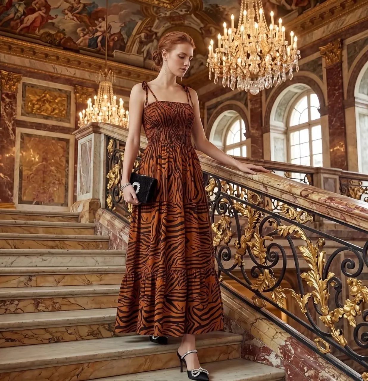 Vestido feminino com alça ajustável 