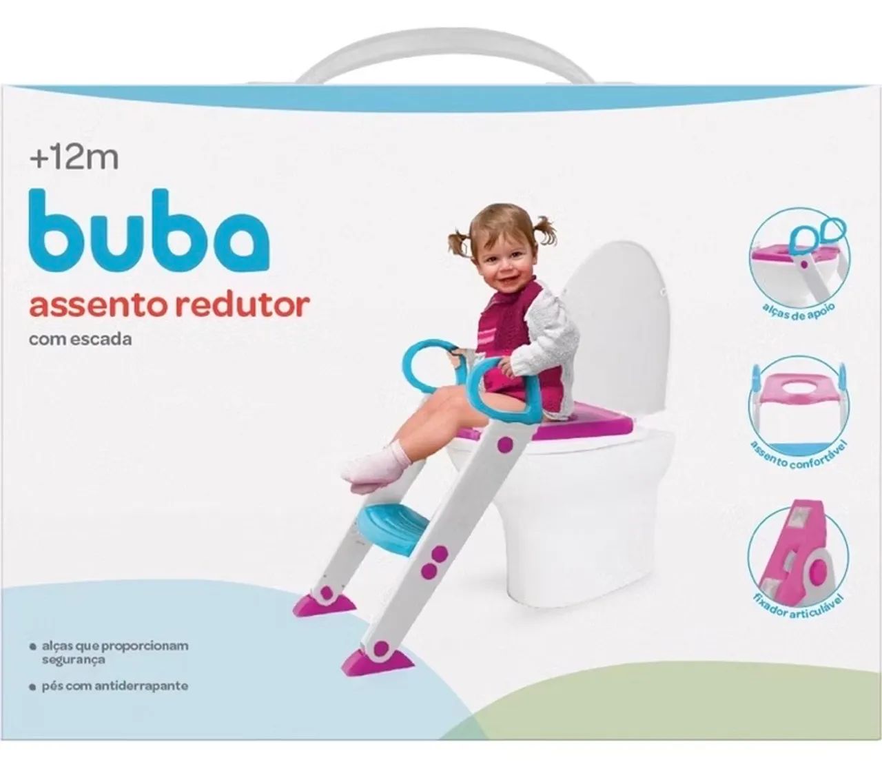 Troninho Assento Redutor para Sanitário com Escadinha - Buba - Foto 3