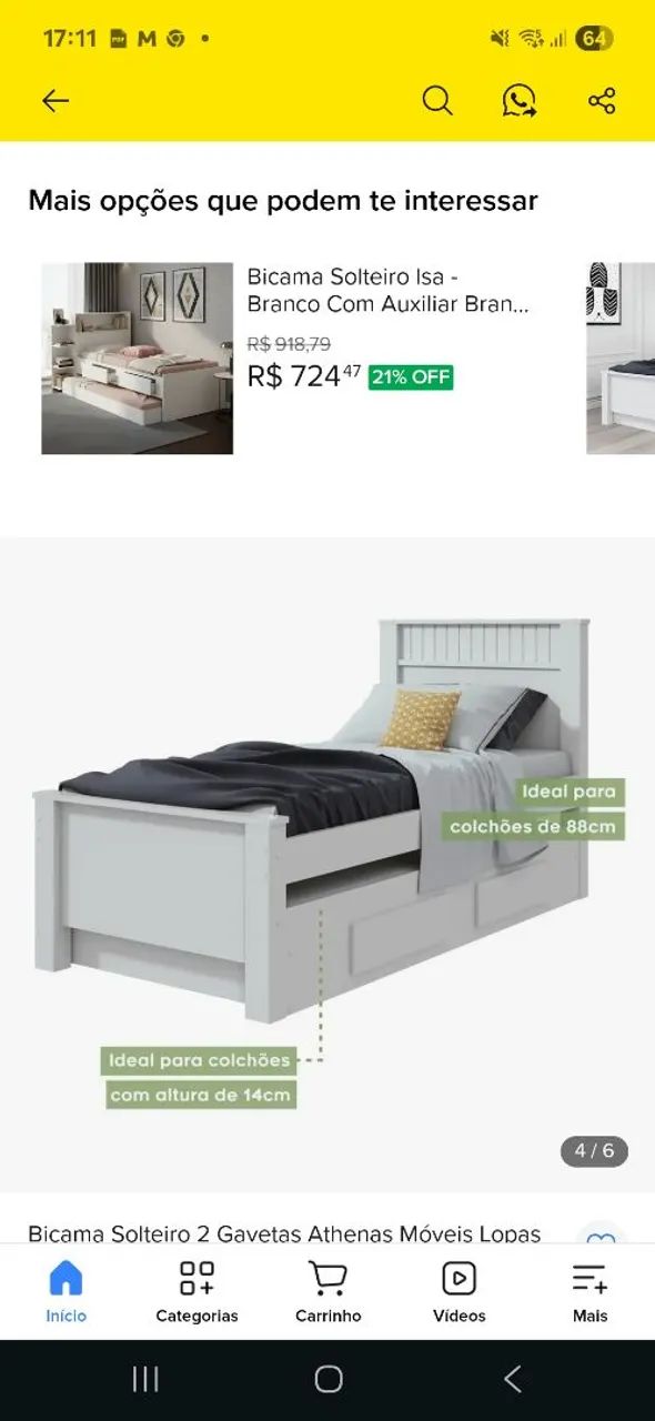 Cama bicama usada em otimo estado