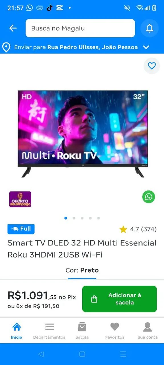 Tv multi smart 32 polegadas nova nunca usada 