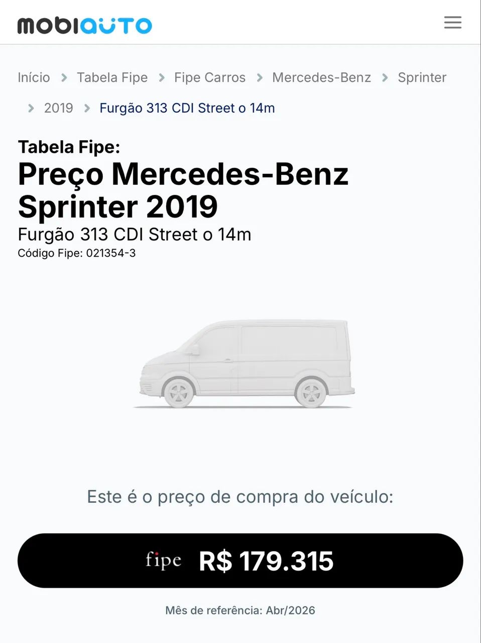 vanページ Mercedes van Sprinter extra longa 2019 - Caminhões - Campos