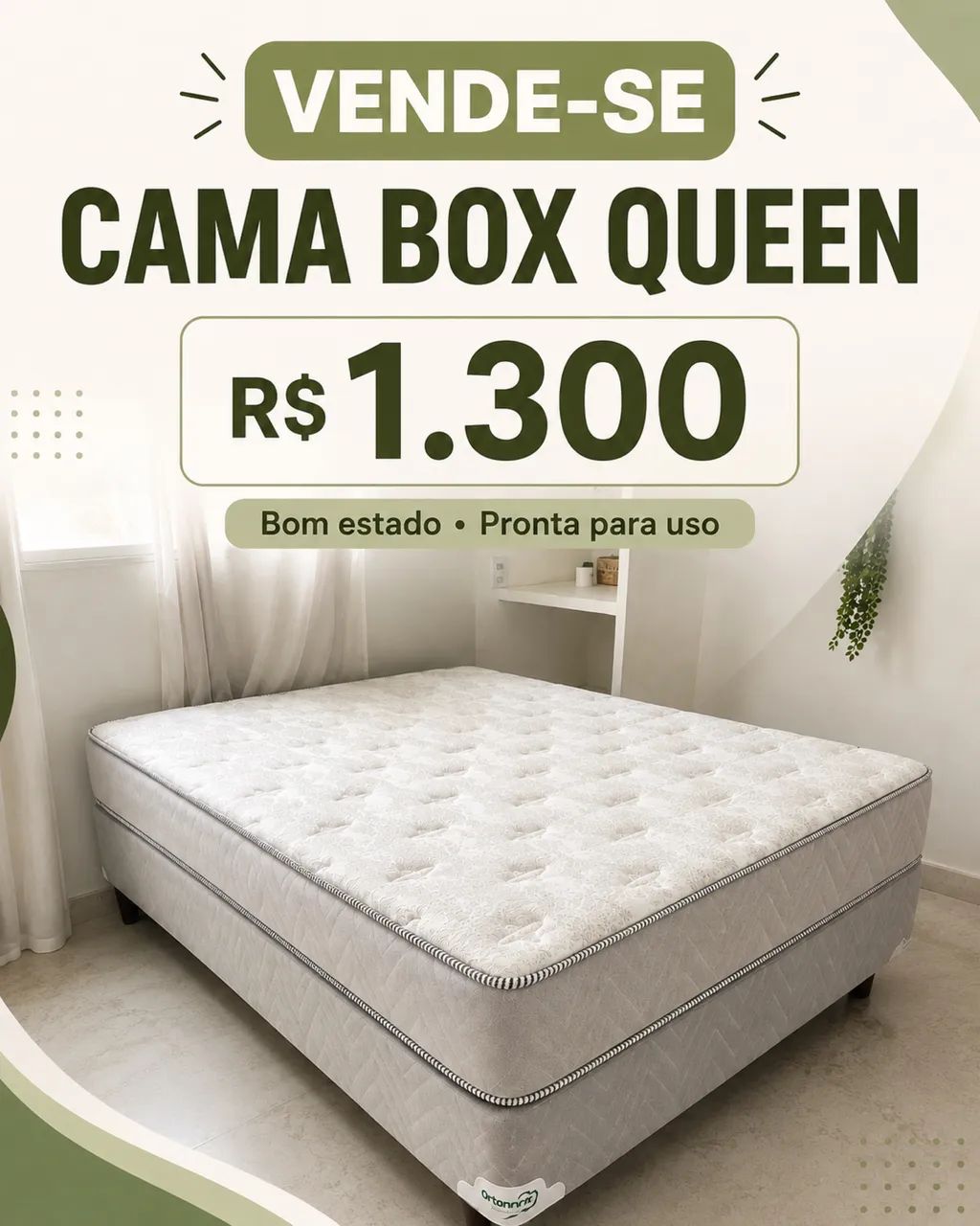 Cama quern com colchão  - Foto 2
