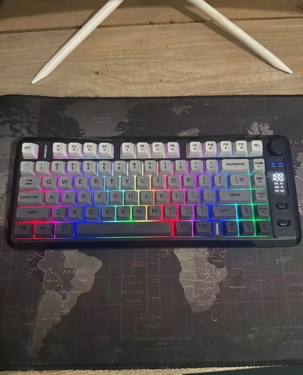 Teclado Membrana Sem Fio Freewolf M75 - Foto 2