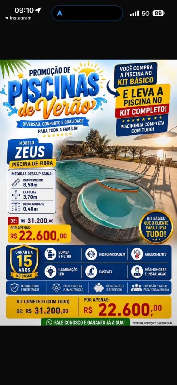 Piscinas com promoções!!! Imperdível!!!