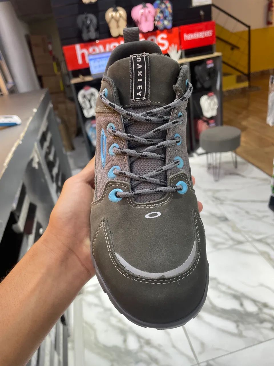 Bota Oakley Halftrack 2 cinza/azul - Foto 3