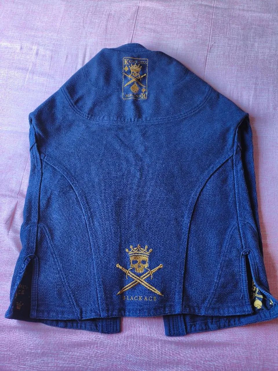 Kimono Black Ace King Skull - Azul E Dourado - Foto 2