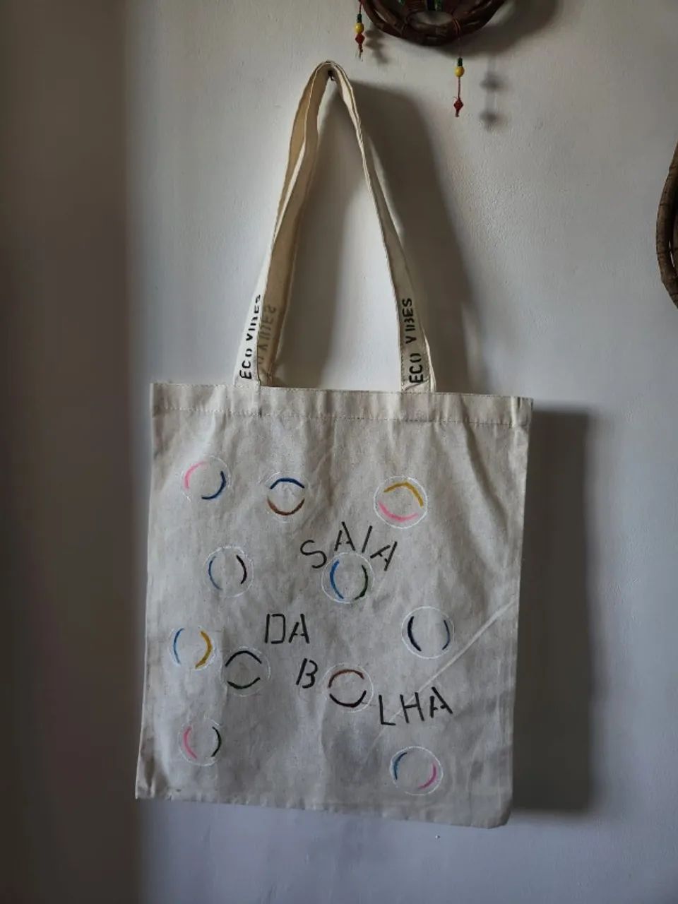 Bolsa Ecobag Estilizada "Saia da Bolha" - Algodão Cru (Nova)