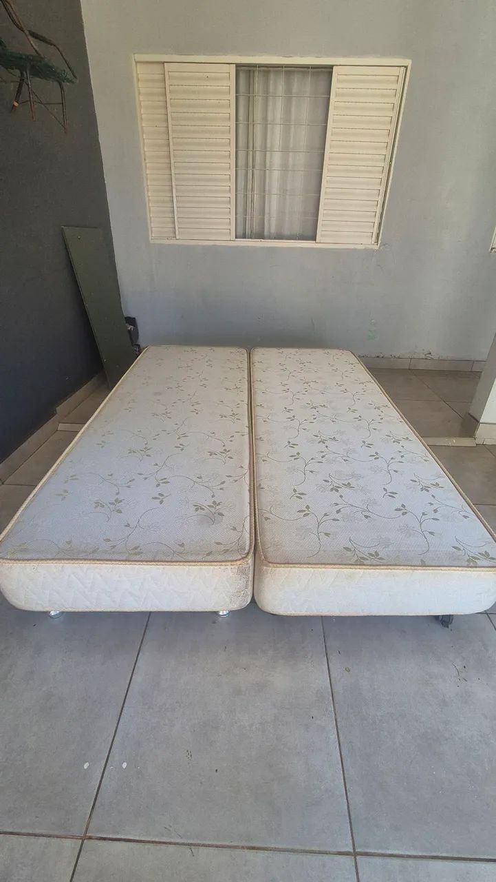 Cama Queen Bipartida + Colchão - Bom Estado - Foto 2