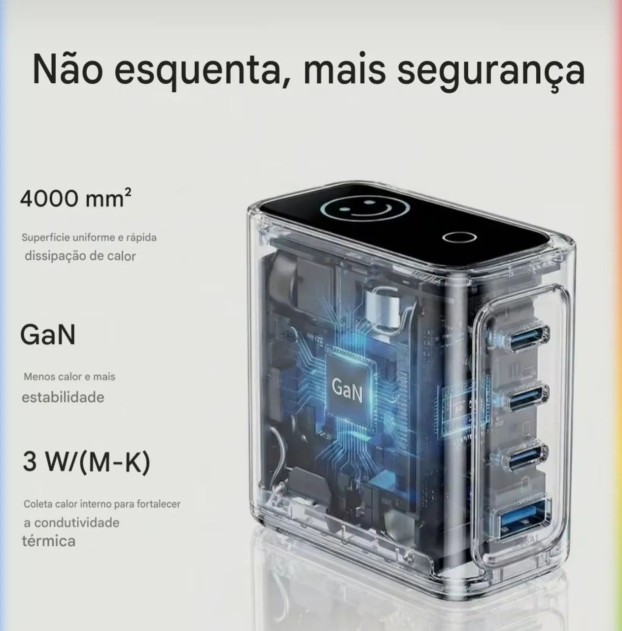 Carregador Turbo 140W com Gan para MacBook iPhone Samsung Xiaomi  - Foto 2
