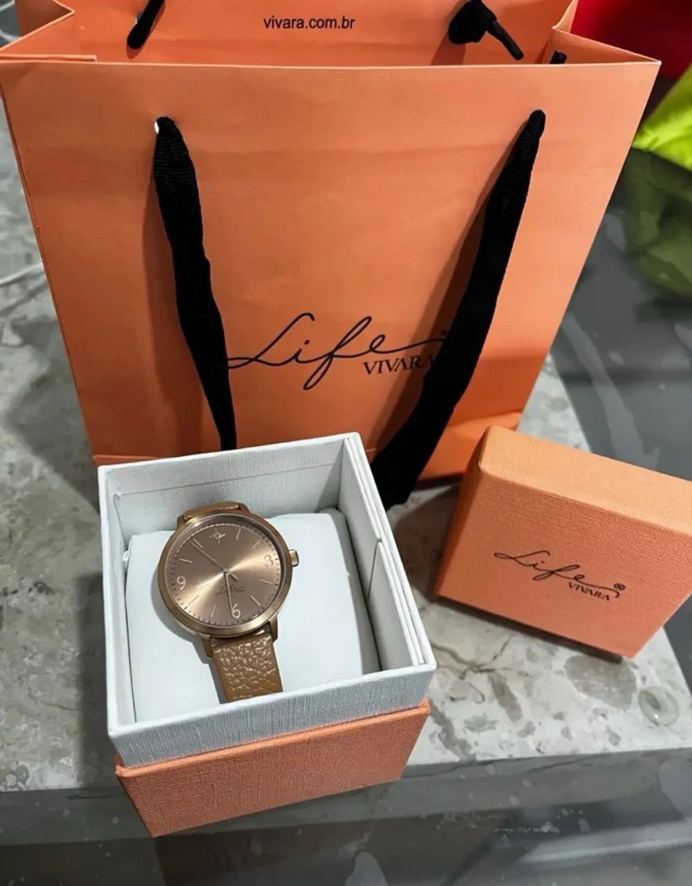 Relógio Life sonhos feminino couro marrom