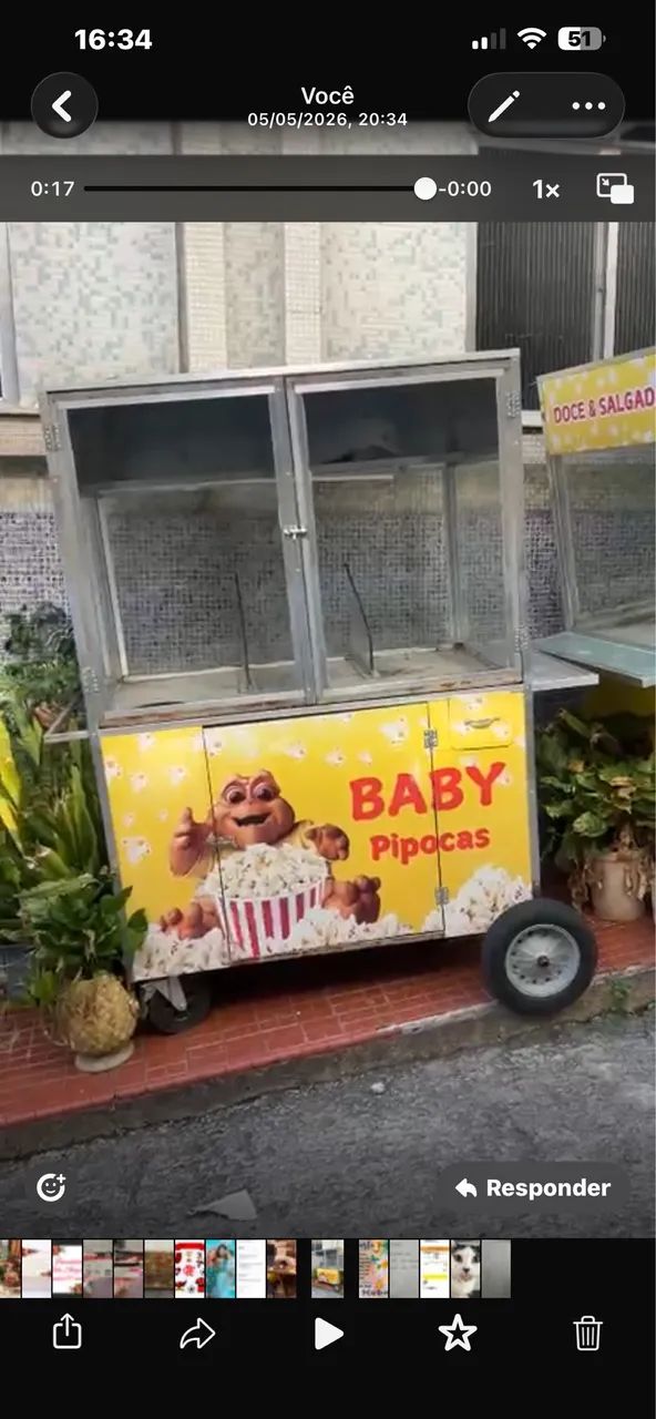 Vendo carrocinha para comercializar pipocas. 