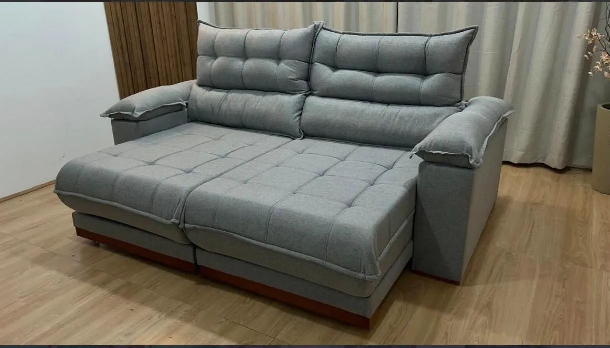 Sofá reclinável linho 30cm pilowtop  - Foto 5