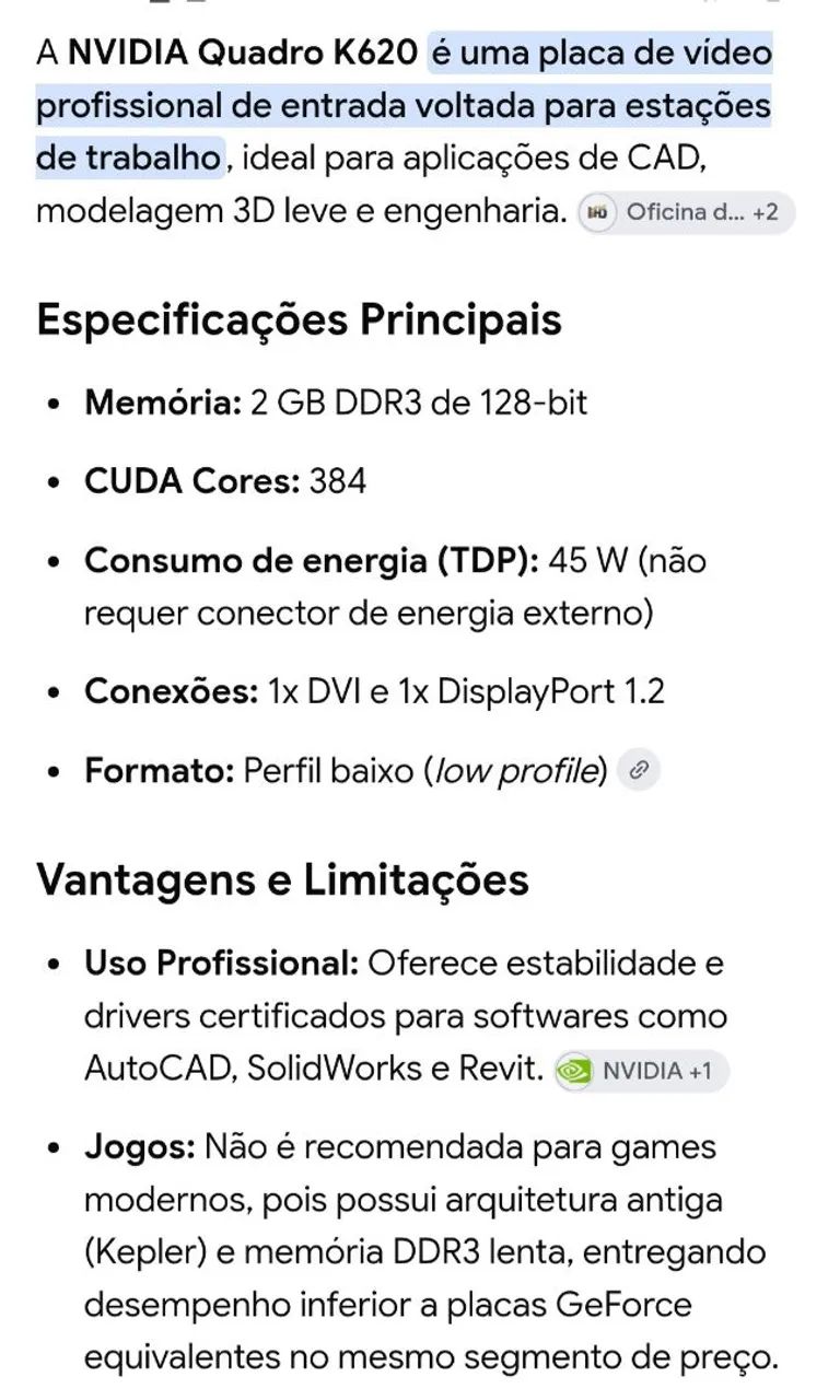 PLACA DE VIDEO NVIDIA QUADRO K620 - Foto 3
