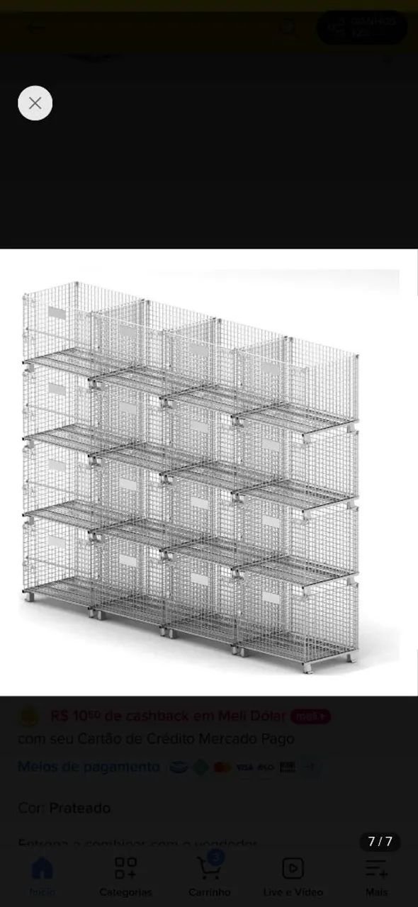Gaiola Aramada Rack Cesto Galvanizado  - Foto 3
