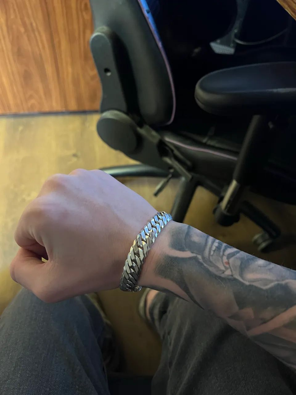 Pulseira Prata 13MM, algumas marcas mais utilização normal  - Foto 3