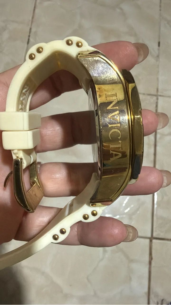 Relógio invicta original branco e dourado  - Foto 2